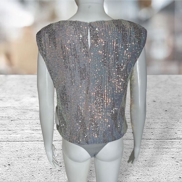 ASTR the Label Sequin Hollywood Bodysuit Gray Party Cocktail Sz M NWT - Picture 5 of 9